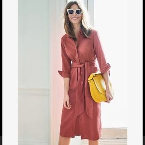 NWT Boden Freya Rust Linen Shirt Dress 6P